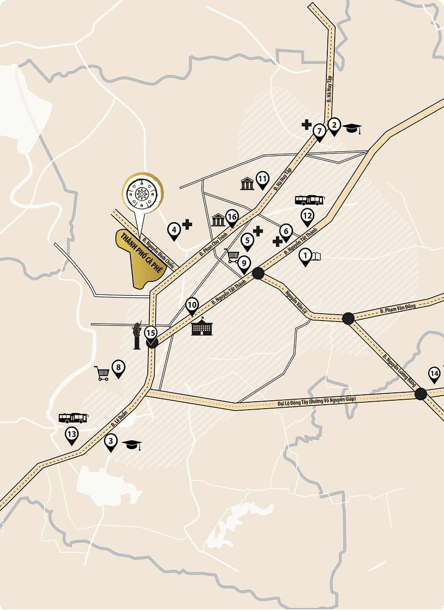 Bản đồ vị trí dự án Thành Phố Cà Phê